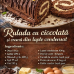 Ruladă cu ciocolată și cremă din lapte condensat – desert rapid, pufos și incredibil de gustos Image 25